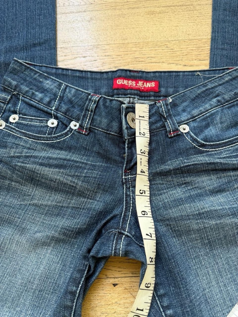 Y2K Ultra Low-Rise Denim Guess Jeans Flare Jeans - Picture 5 of 6